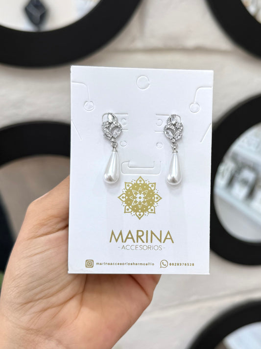 Aretes de pedrería platas