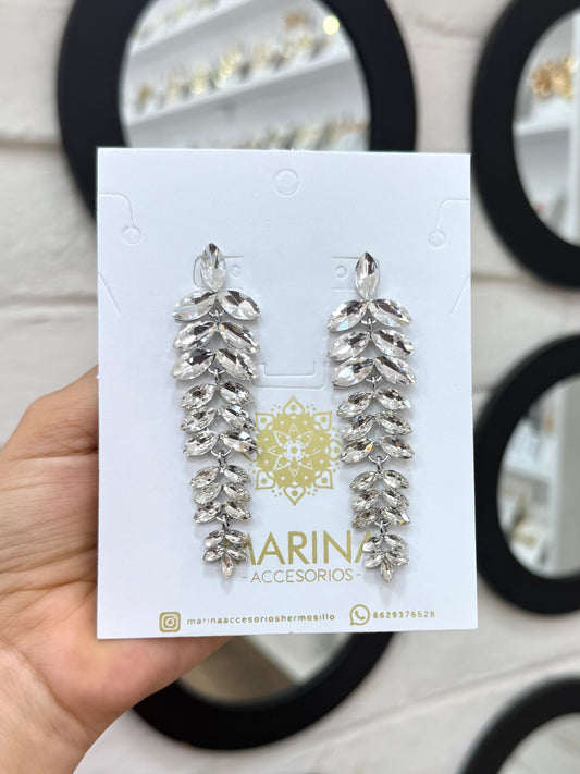 Aretes de pedrería platas