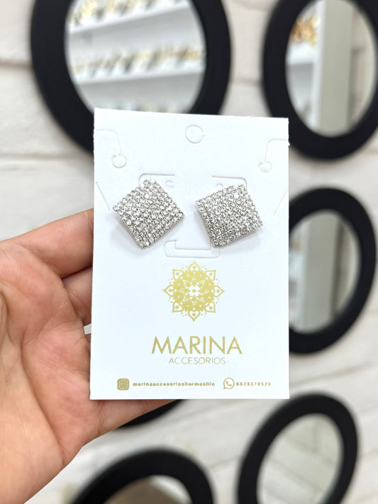 Aretes de pedrería platas