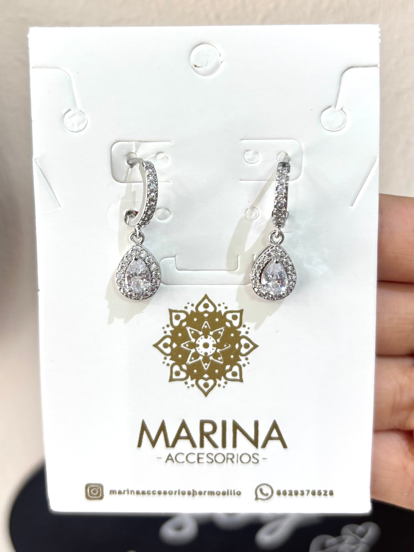 Aretes de pedrería platas