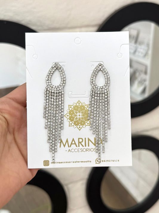 Aretes de pedrería platas