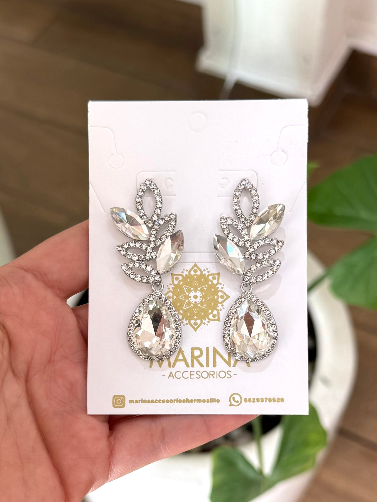 Aretes de pedrería platas