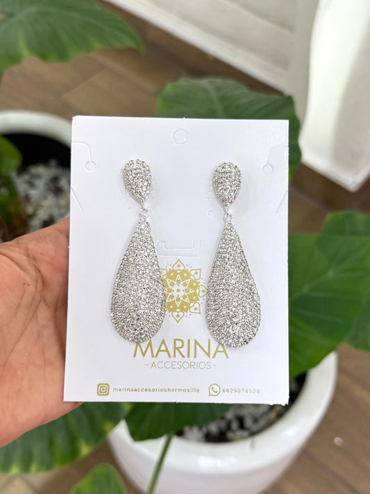 Aretes de pedrería platas