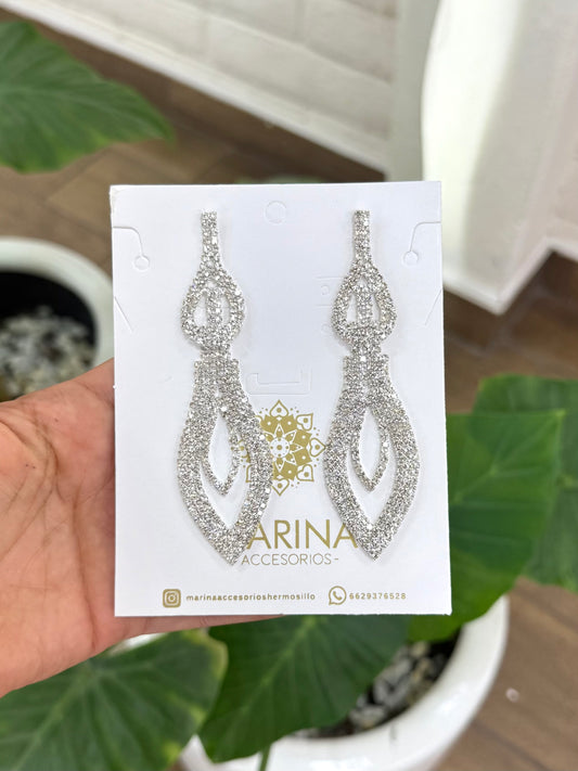 Aretes de pedrería platas