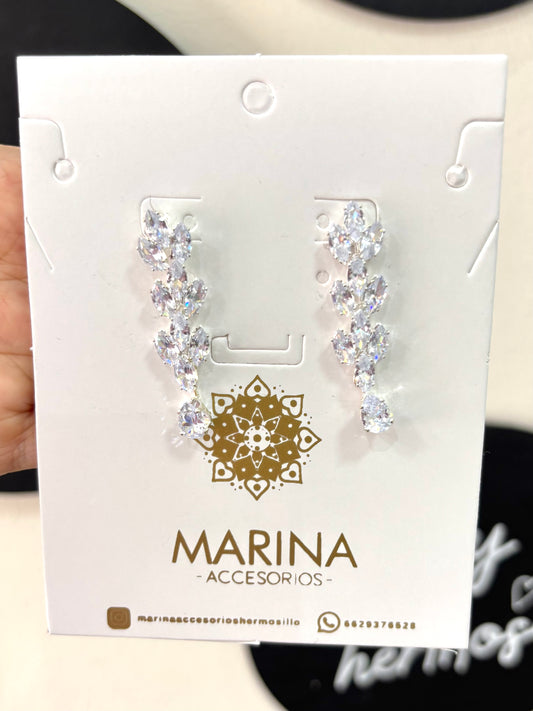 Aretes de pedrerías platas