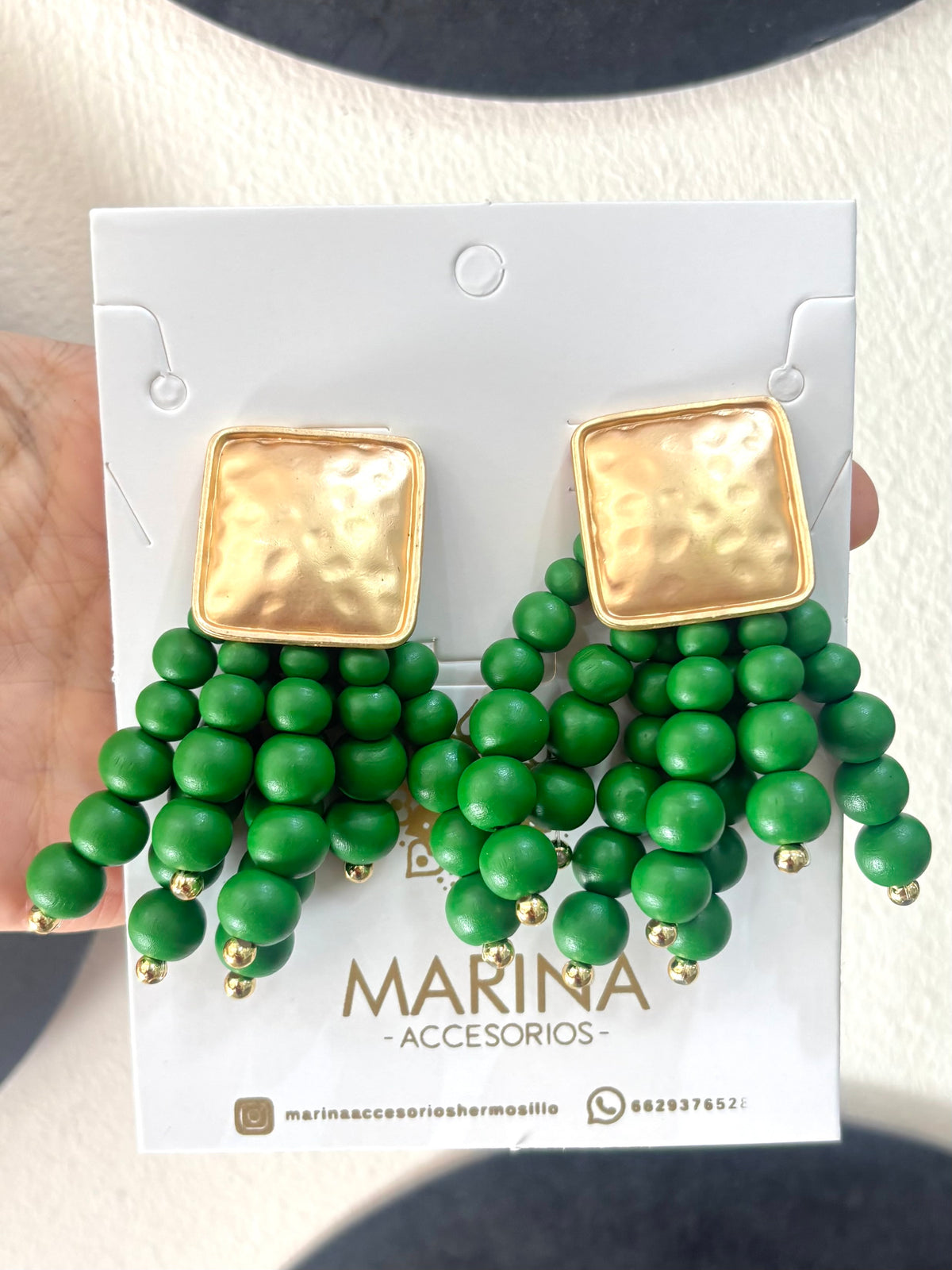 Aretes de pedrería verde