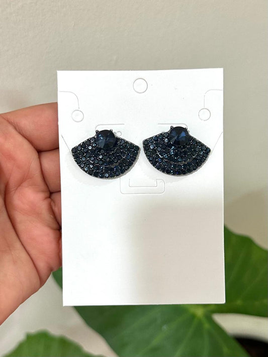 Aretes de pedrería azul