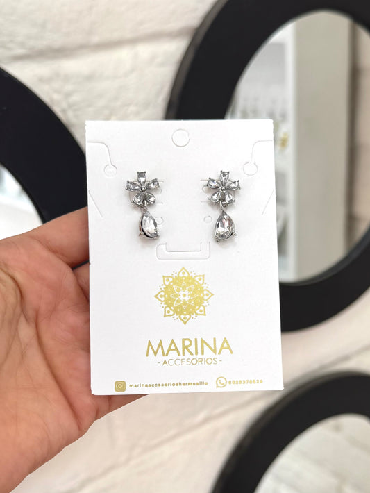 Aretes de pedrería platas