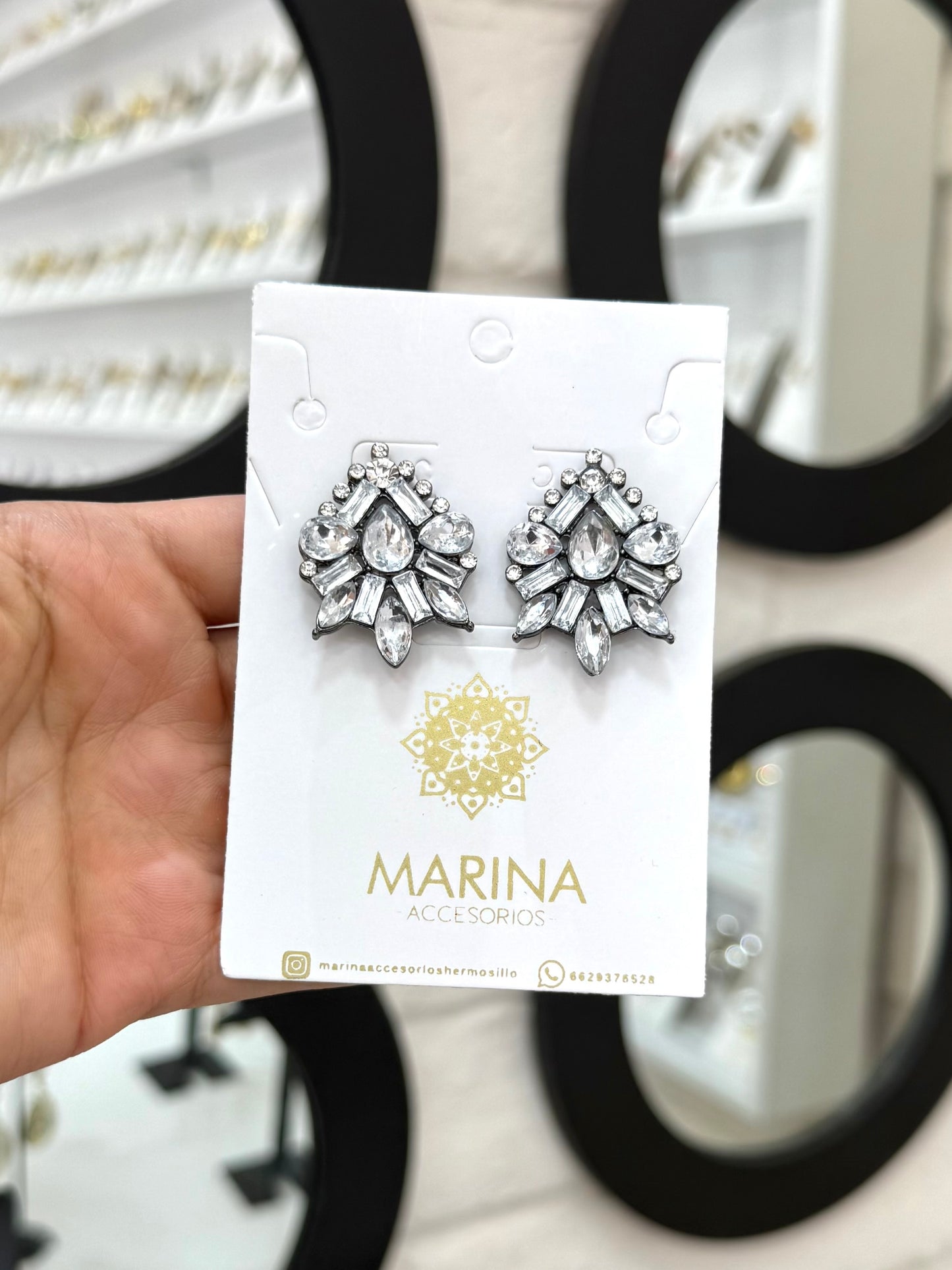 Aretes de pedrería platas