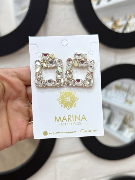 Aretes de pedrería tornasom