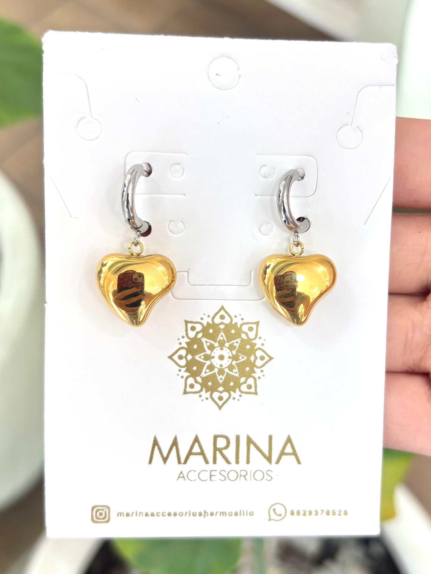 Arracada plata corazon