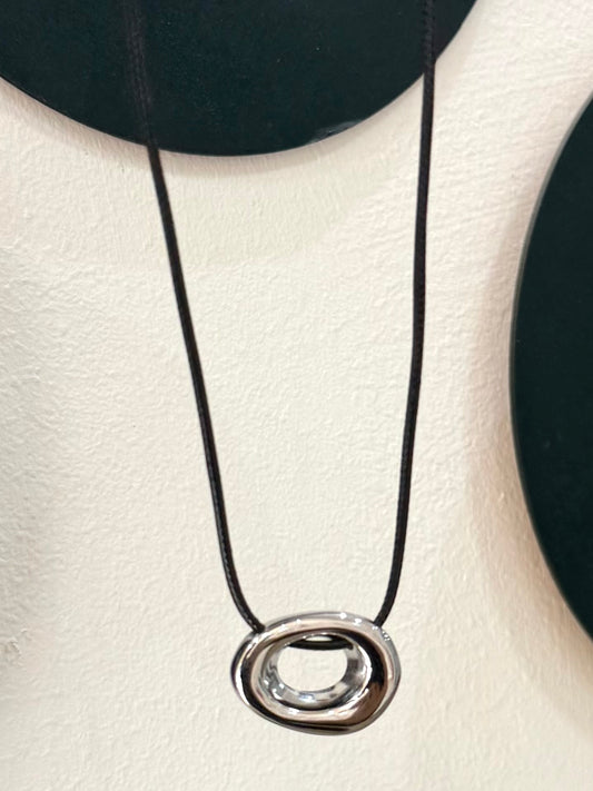 Collar plata círculo