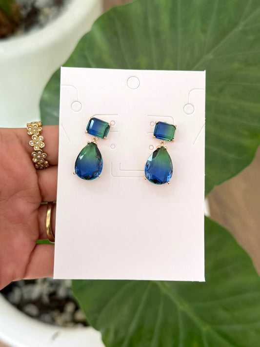 Aretes de pedrería verdes