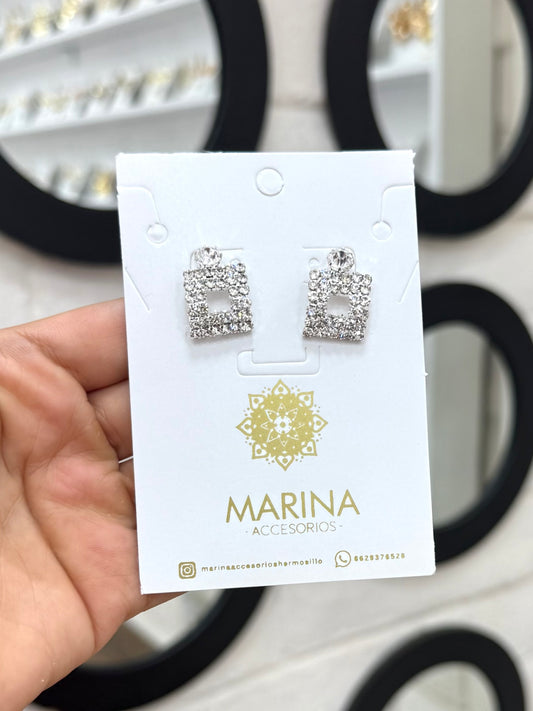 Aretes de pedrería platas