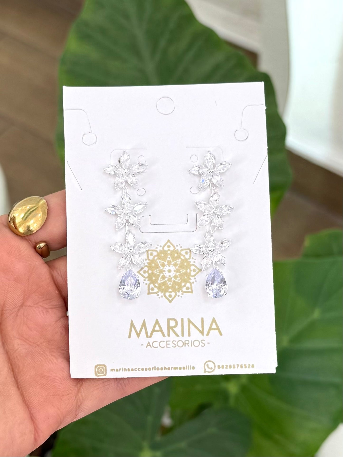 Aretes de pedrería platas