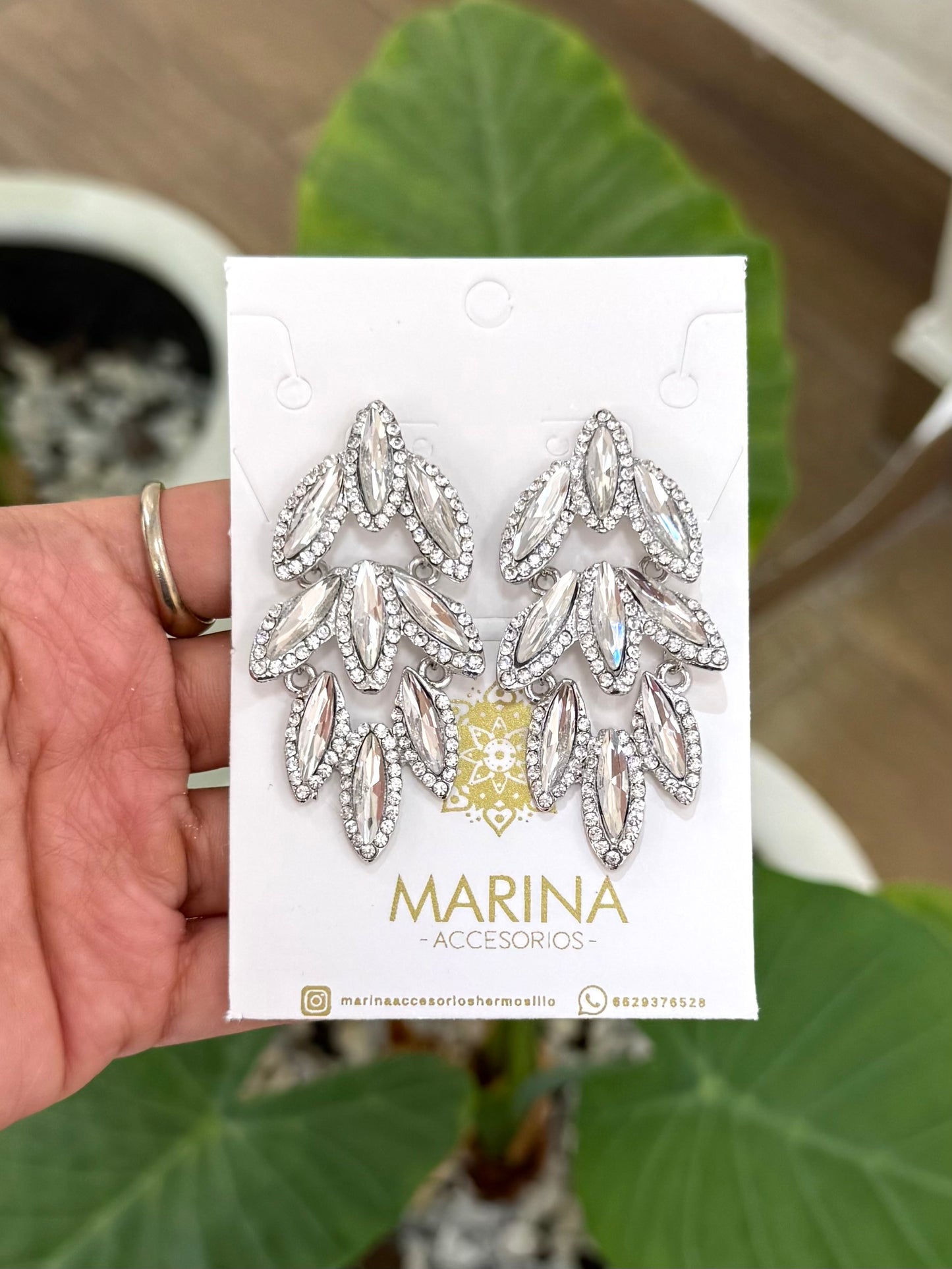 Aretes de pedrería platas