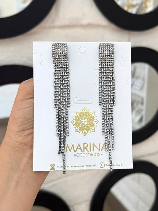 Aretes de pedrería platas