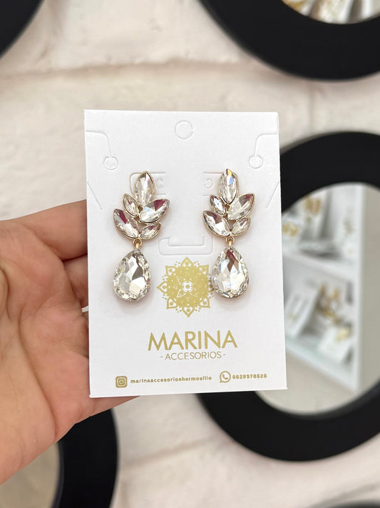 Aretes de pedrería platas