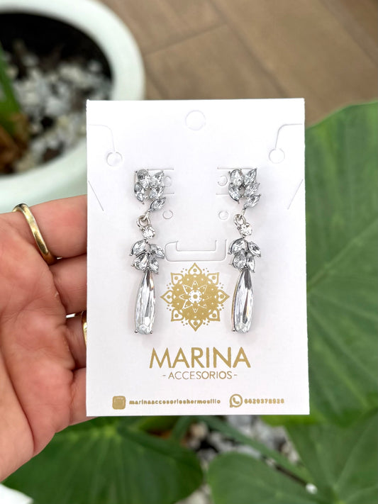 Aretes de pedrería platas