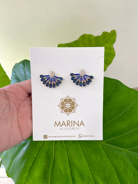 Aretes de pedrería azul