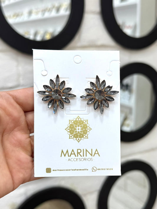 Aretes de pedrería tornasol