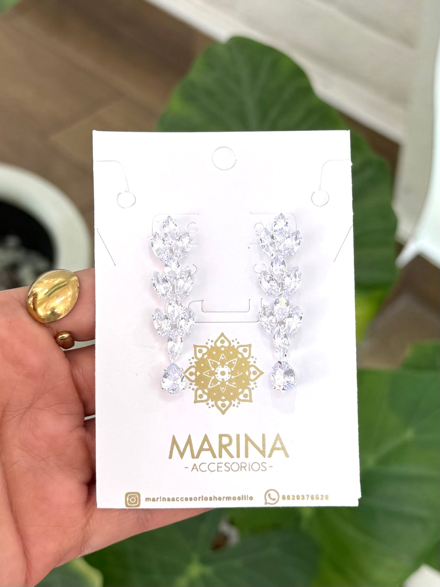 Aretes de pedrería platas