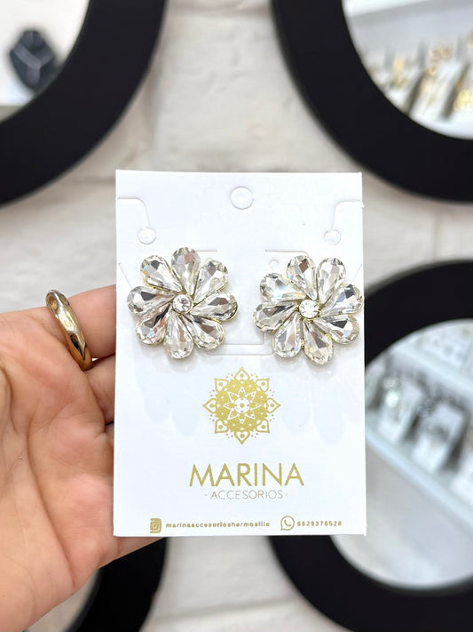 Aretes de pedrería platas