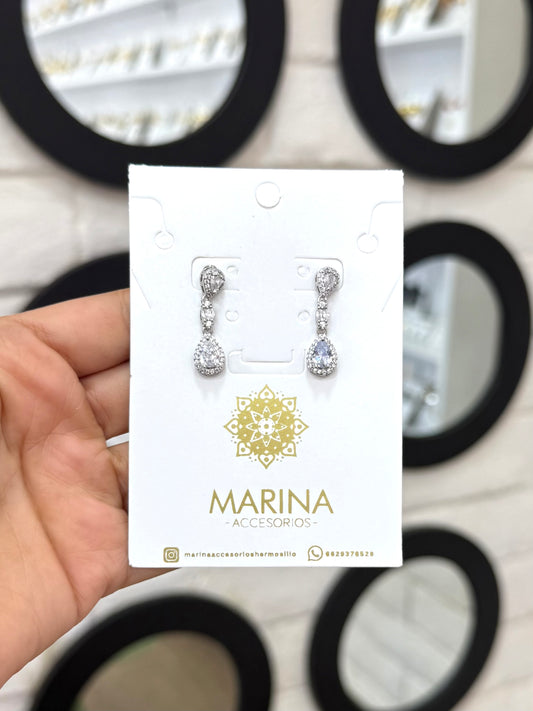 Aretes de pedrería platas