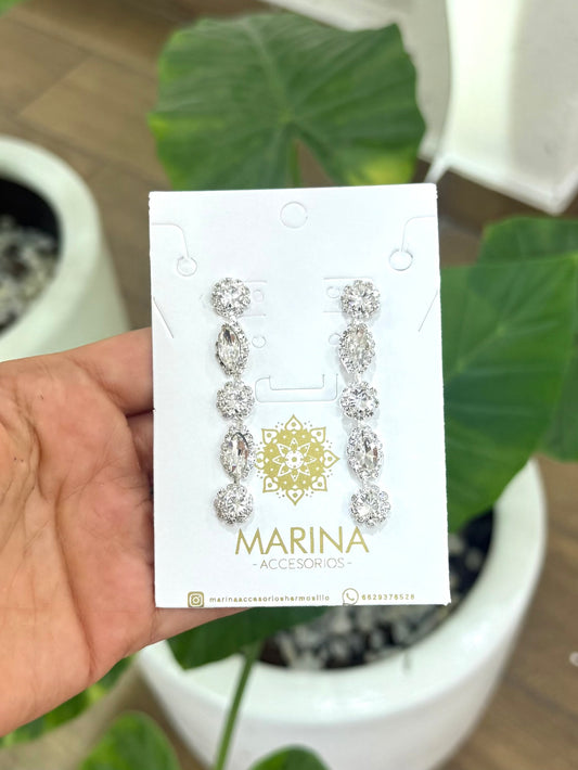 Aretes de pedrería platas