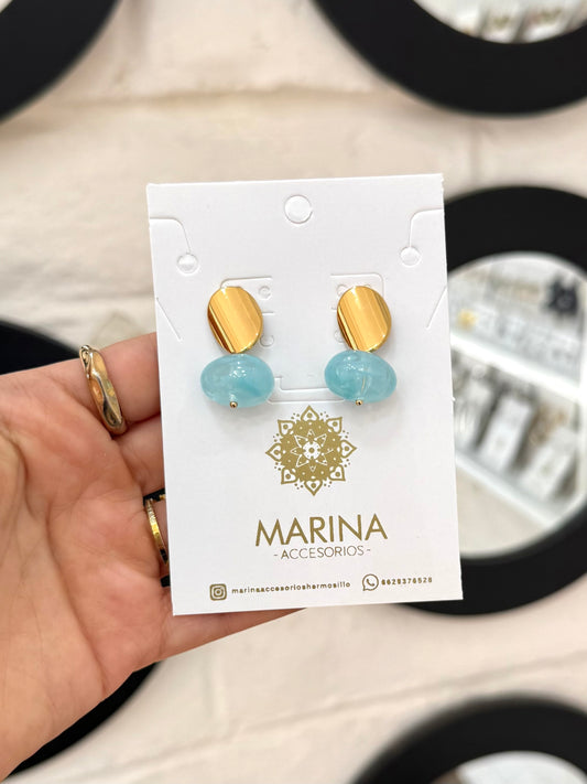 Arete casual azul