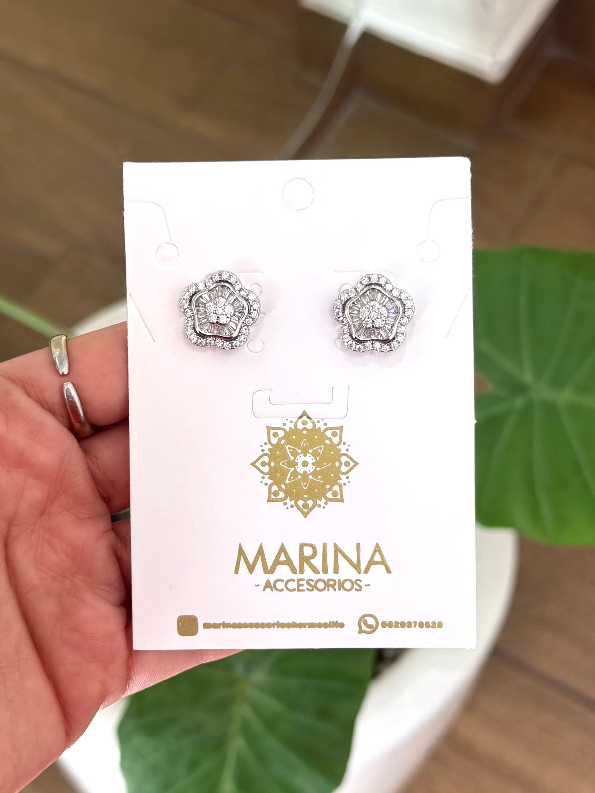 Aretes de pedrería platas