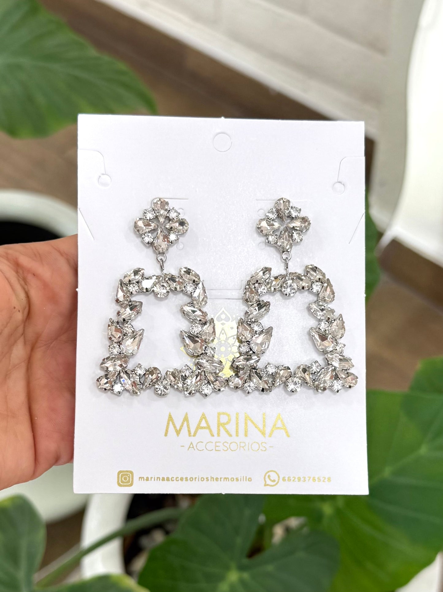 Aretes de pedrería platas