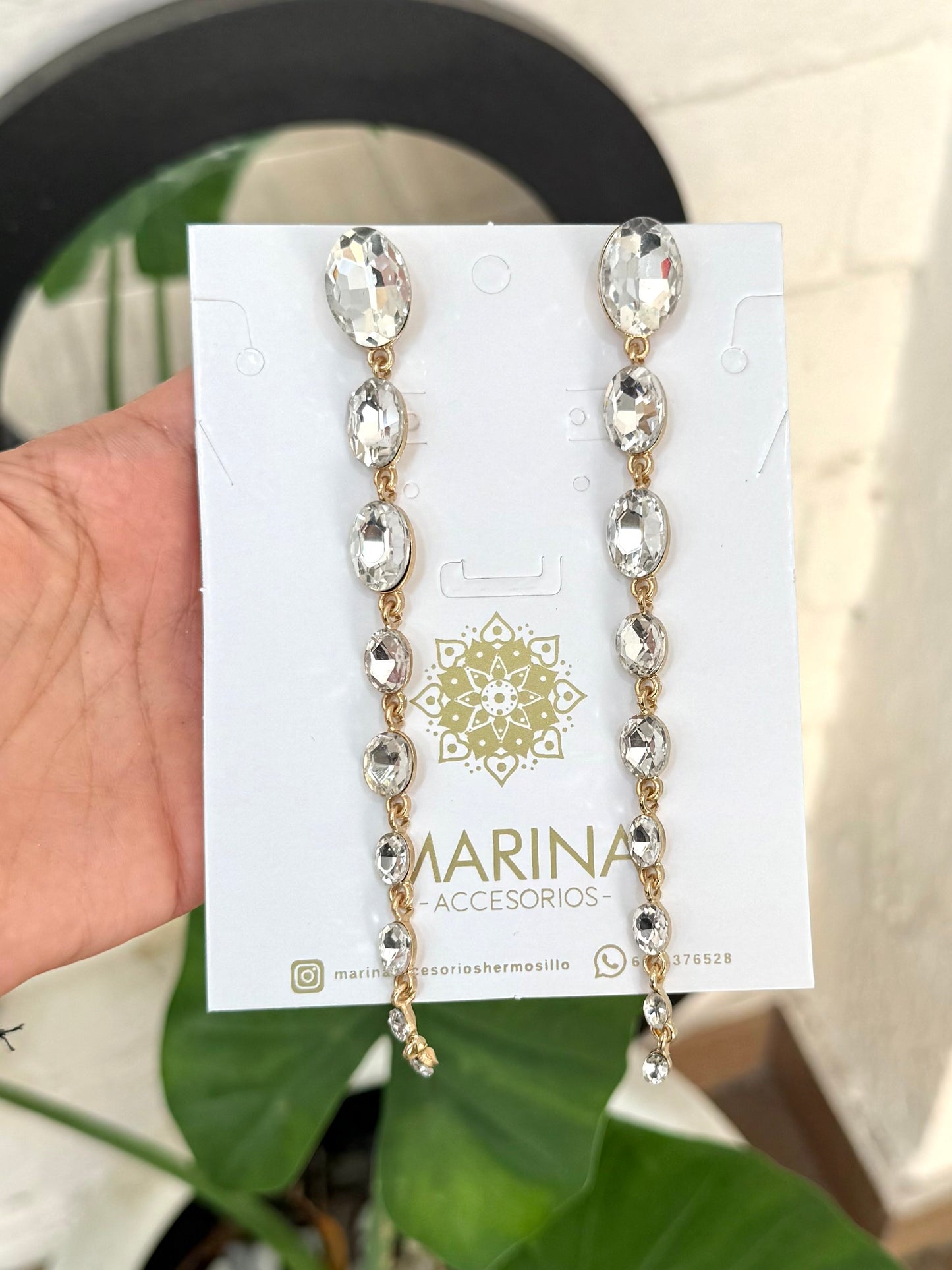 Aretes de pedrería platas
