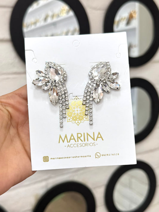 Aretes de pedrería platas