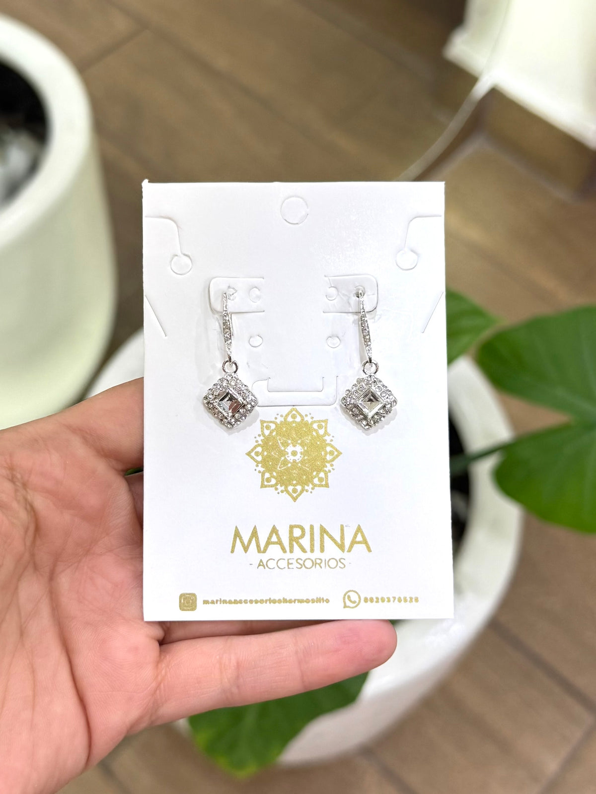 Aretes de pedrería platas