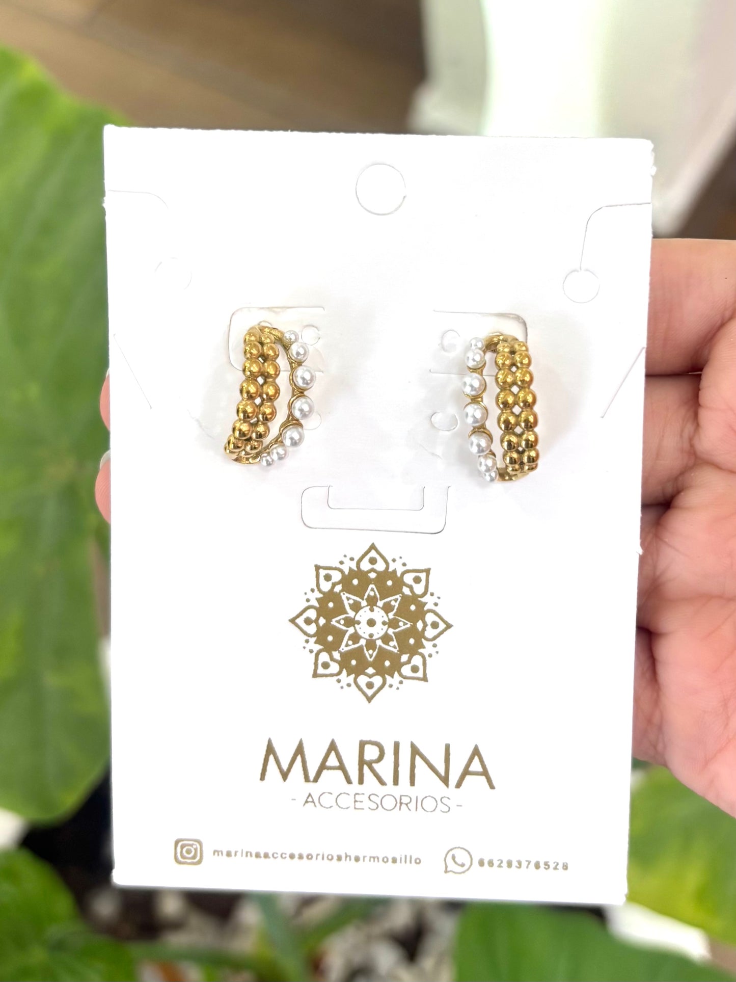 Arete casual perla