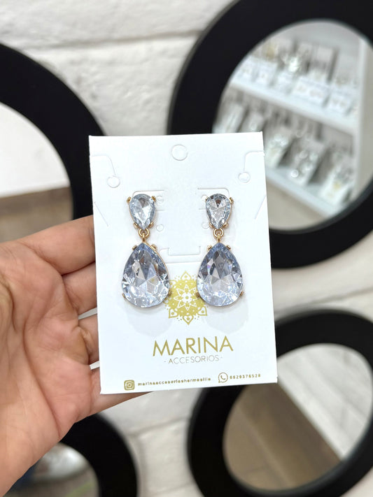 Aretes de pedrería platas