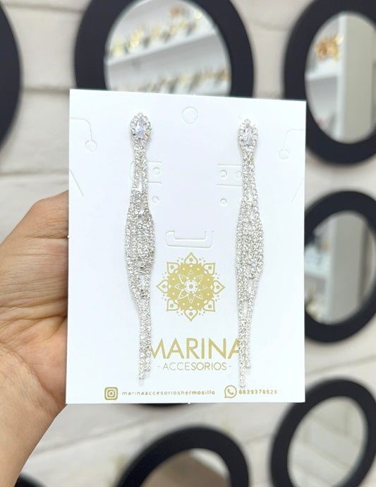 Aretes de pedrería platas