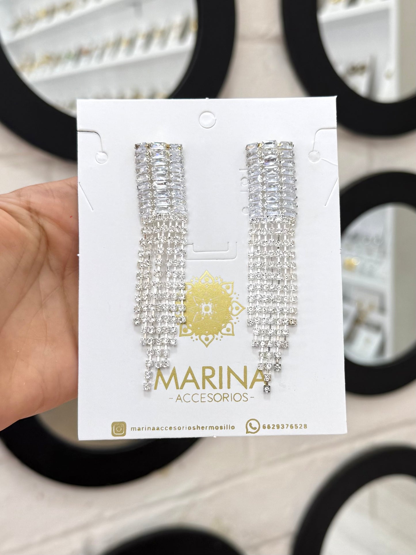 Aretes de pedrería platas