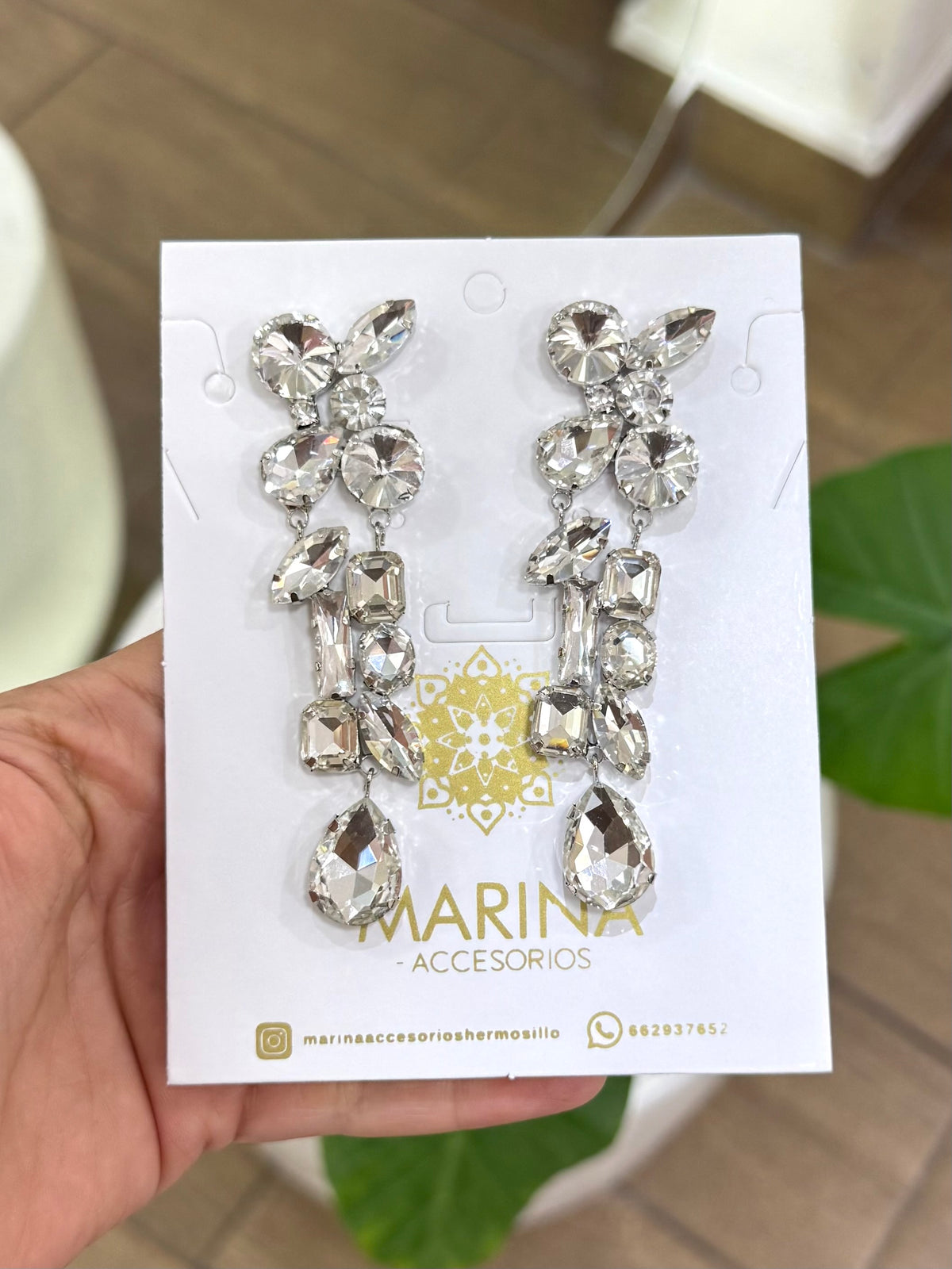 Aretes de pedrería platas