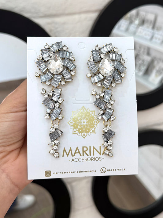 Aretes de pedrería platas