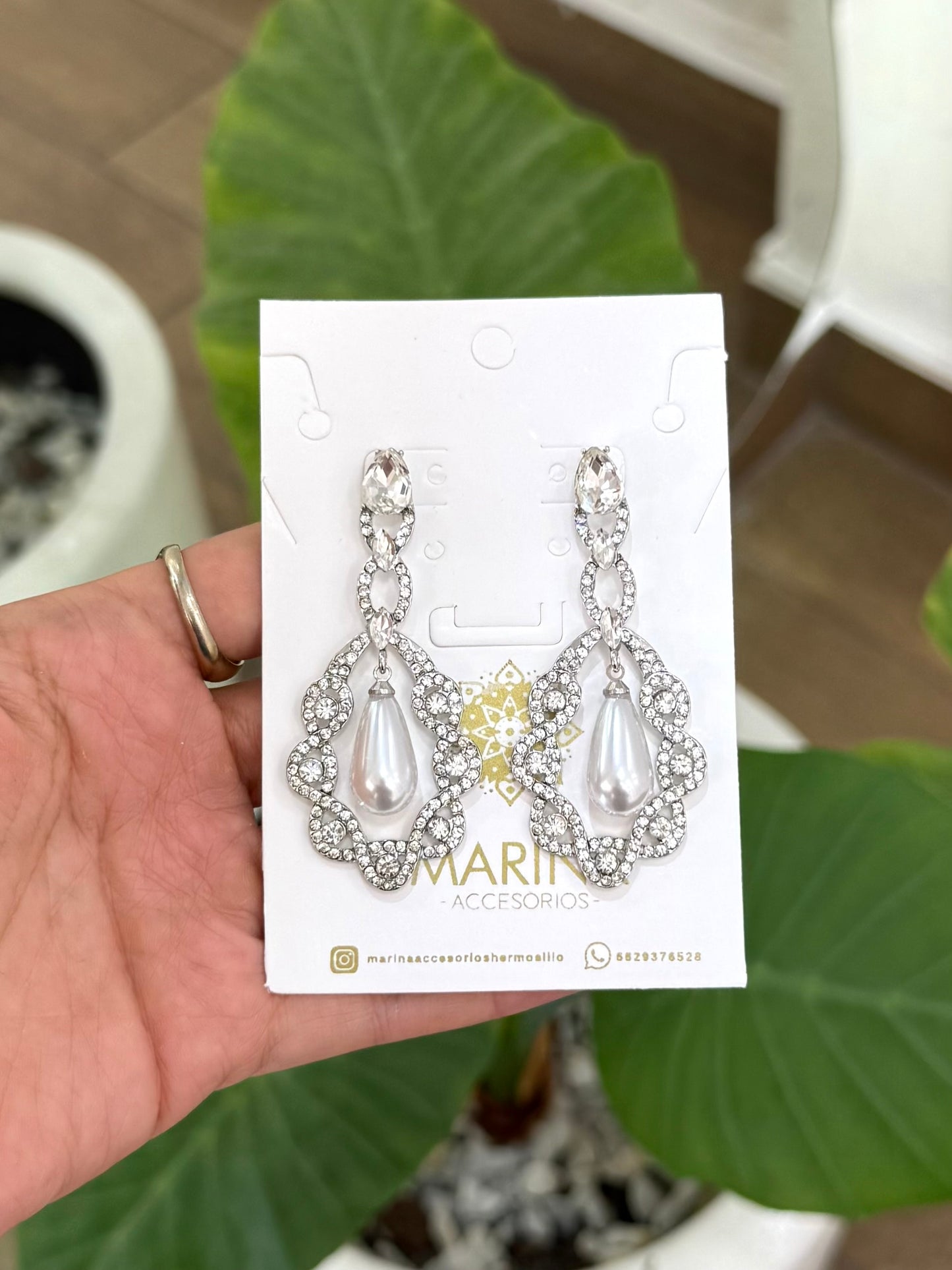 Aretes de pedrería platas