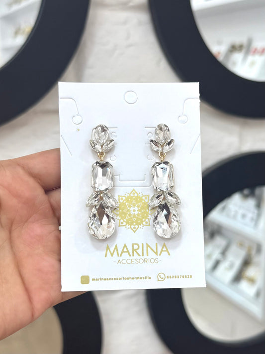 Aretes de pedrería platas