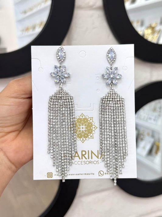 Aretes de pedrería platas