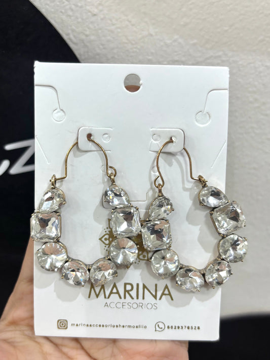 Aretes de pedrería platas