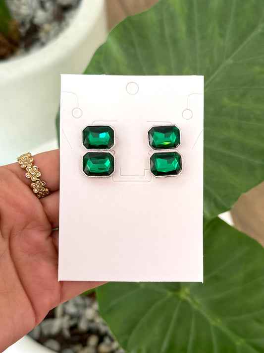 Aretes de pedrería verdes