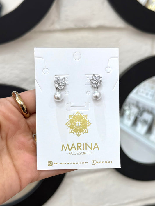 Aretes de pedrería platas