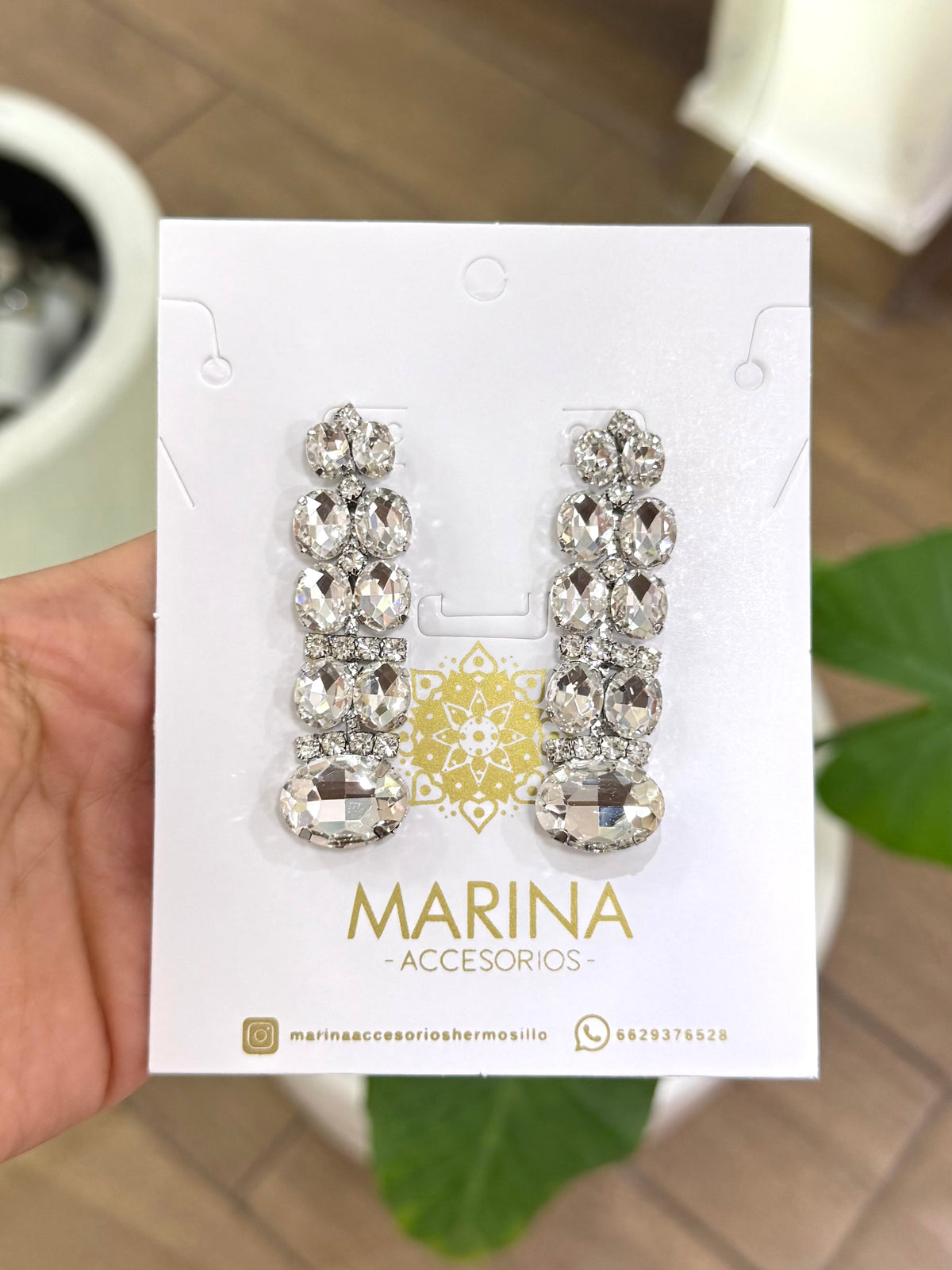 Aretes de pedrería platas