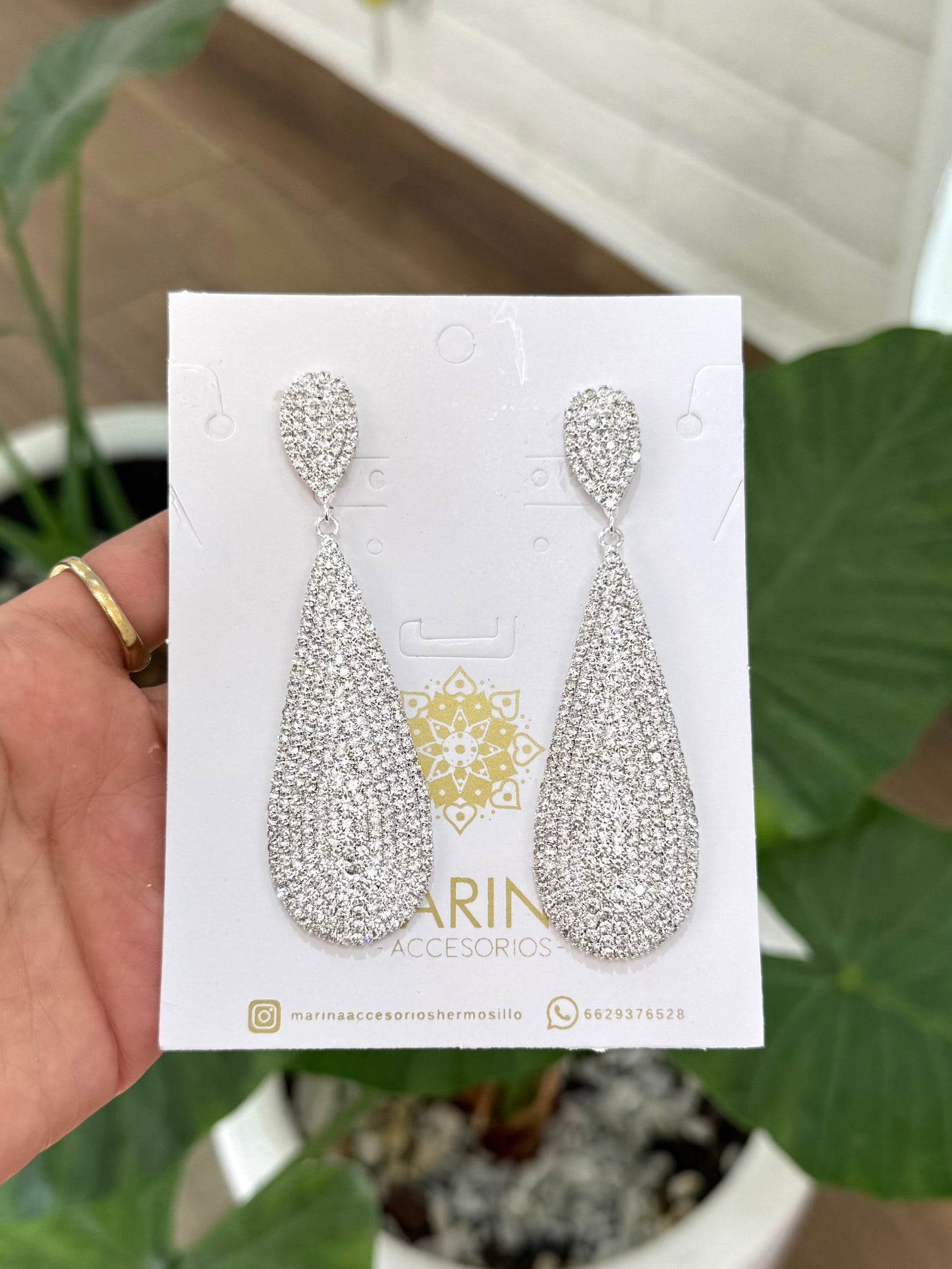 Aretes de pedrería platas