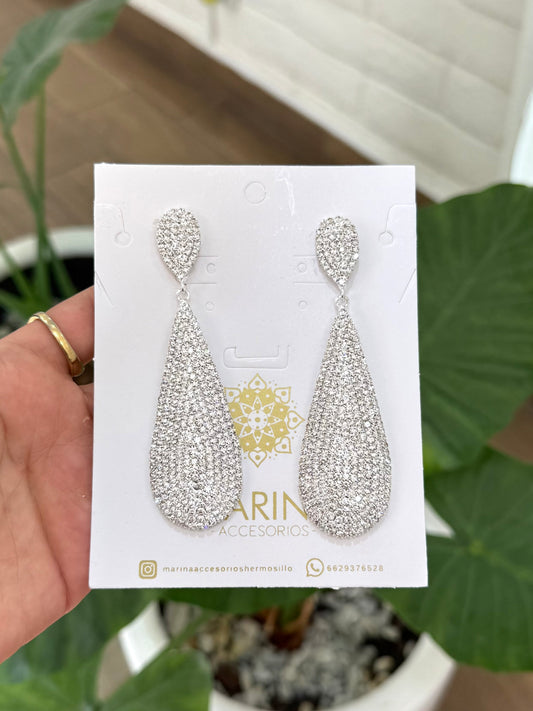 Aretes de pedrería platas